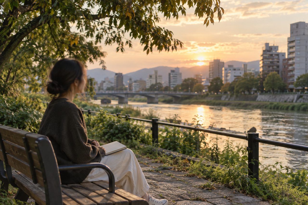 手帳を前に海外生活と仕事を考える若者の横顔